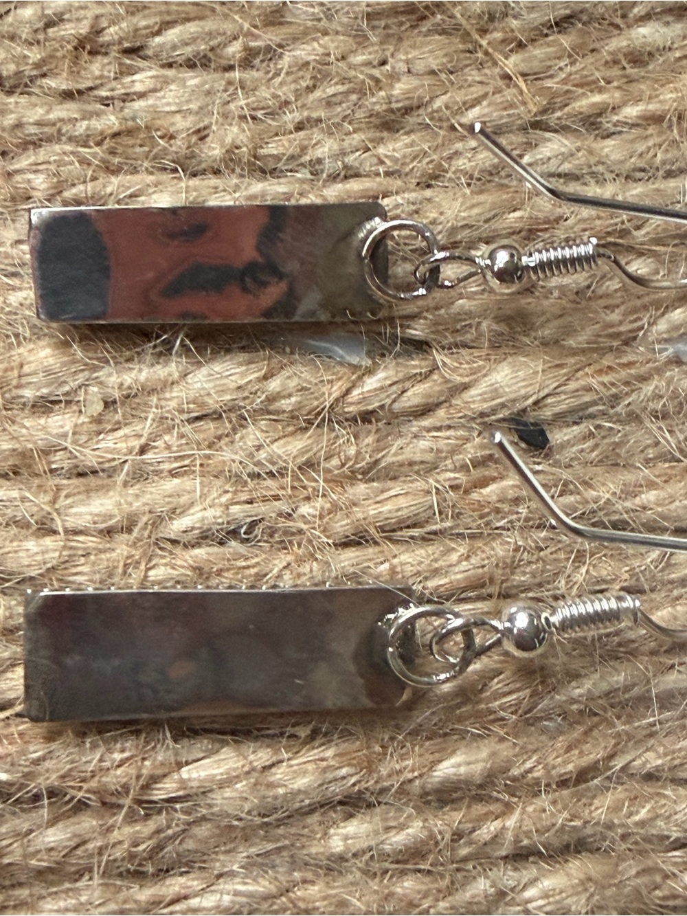 Esther White Navajo Sterling Silver Turquoise Bar Drop Earrings - Blue - Picture 4 of 6